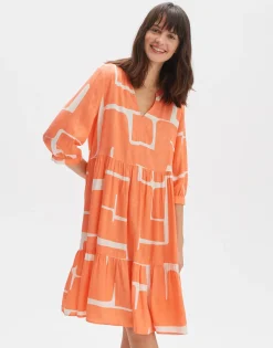 Blouse Jurk Wulari Graphic Oranje Online Bestellen*OPUS Hot