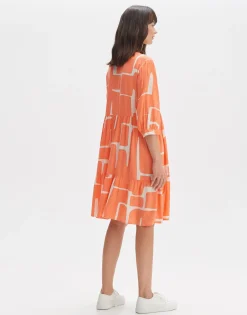 Blouse Jurk Wulari Graphic Oranje Online Bestellen*OPUS Hot