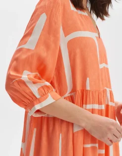 Blouse Jurk Wulari Graphic Oranje Online Bestellen*OPUS Hot