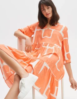 Blouse Jurk Wulari Graphic Oranje Online Bestellen*OPUS Hot