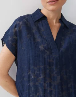 Blouse Met Korte Mouwen Zlumea Blauw Online Bestellen*OPUS Fashion