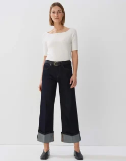 Cropped Wide Jeans Cellma Turn Up Blauw Online Bestellen*OPUS Cheap