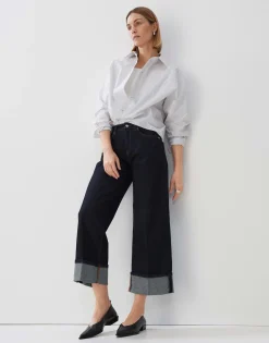 Cropped Wide Jeans Cellma Turn Up Blauw Online Bestellen*OPUS Cheap