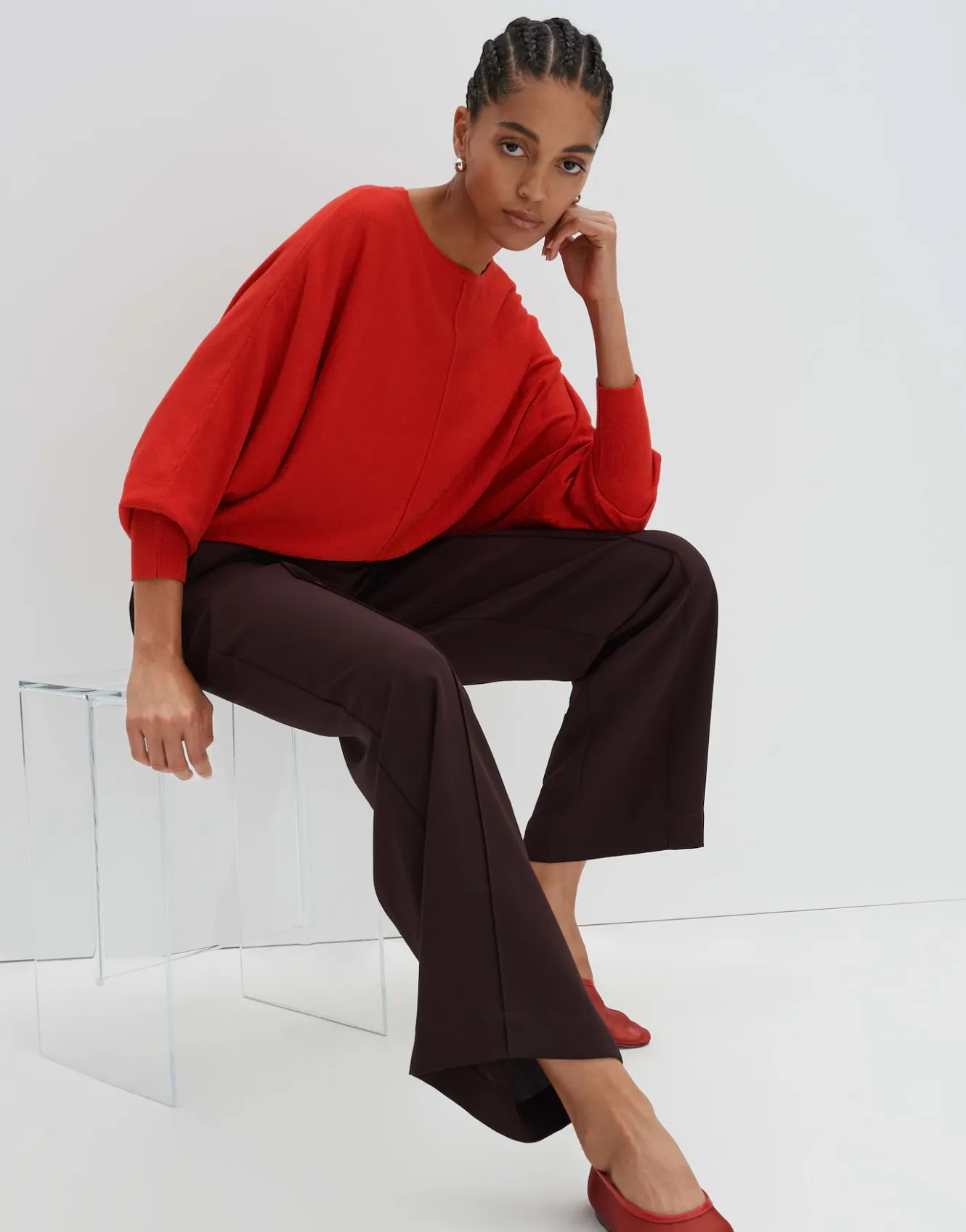 Gebreide Trui Taliya Detail Rood Online Bestellen*OPUS Fashion