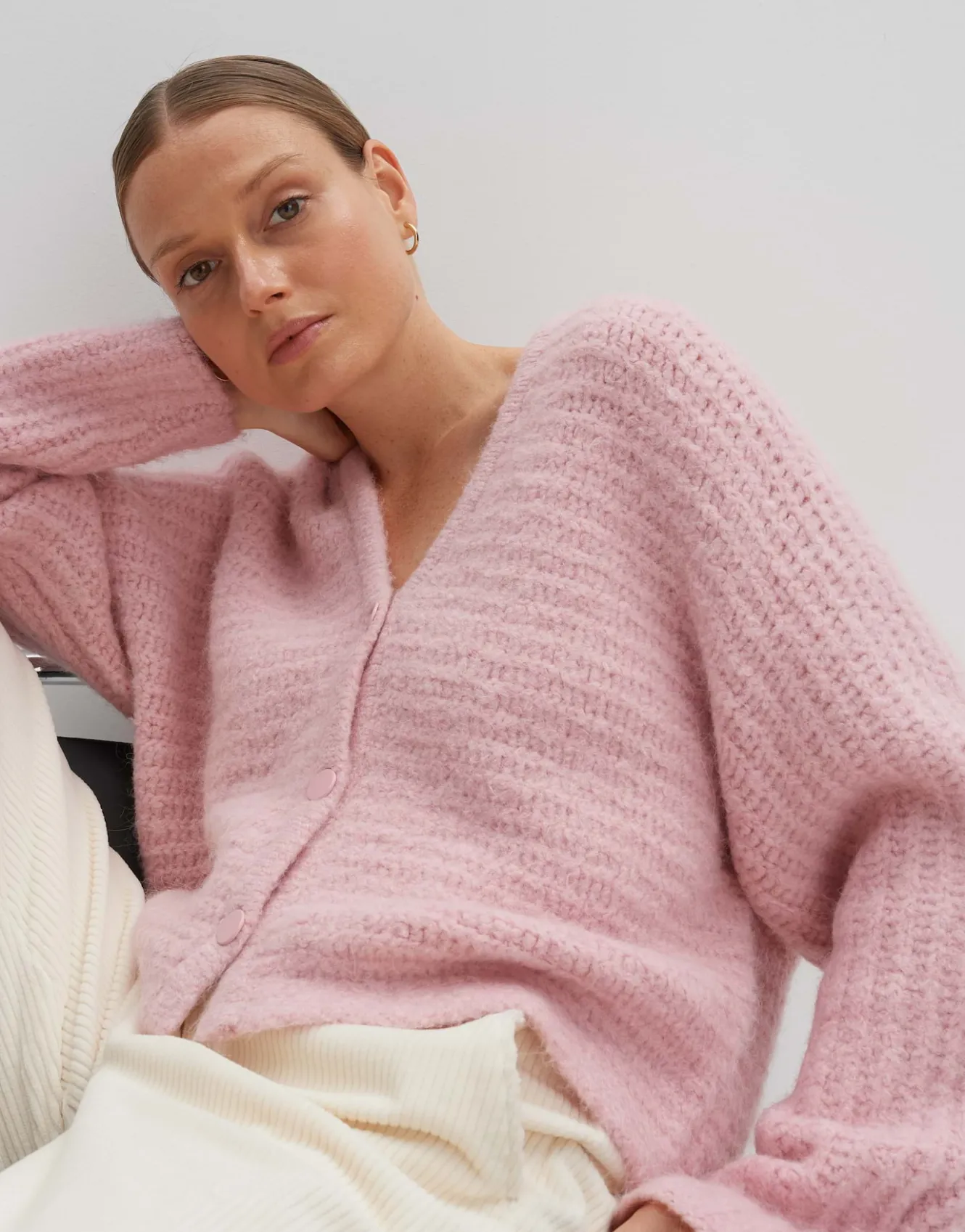 Gebreid Vest Timaria Roze Online Bestellen*OPUS Shop