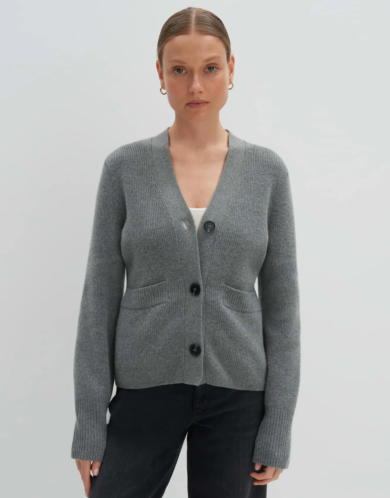 Gebreid Vest Timila Grijs Online Bestellen*OPUS Shop