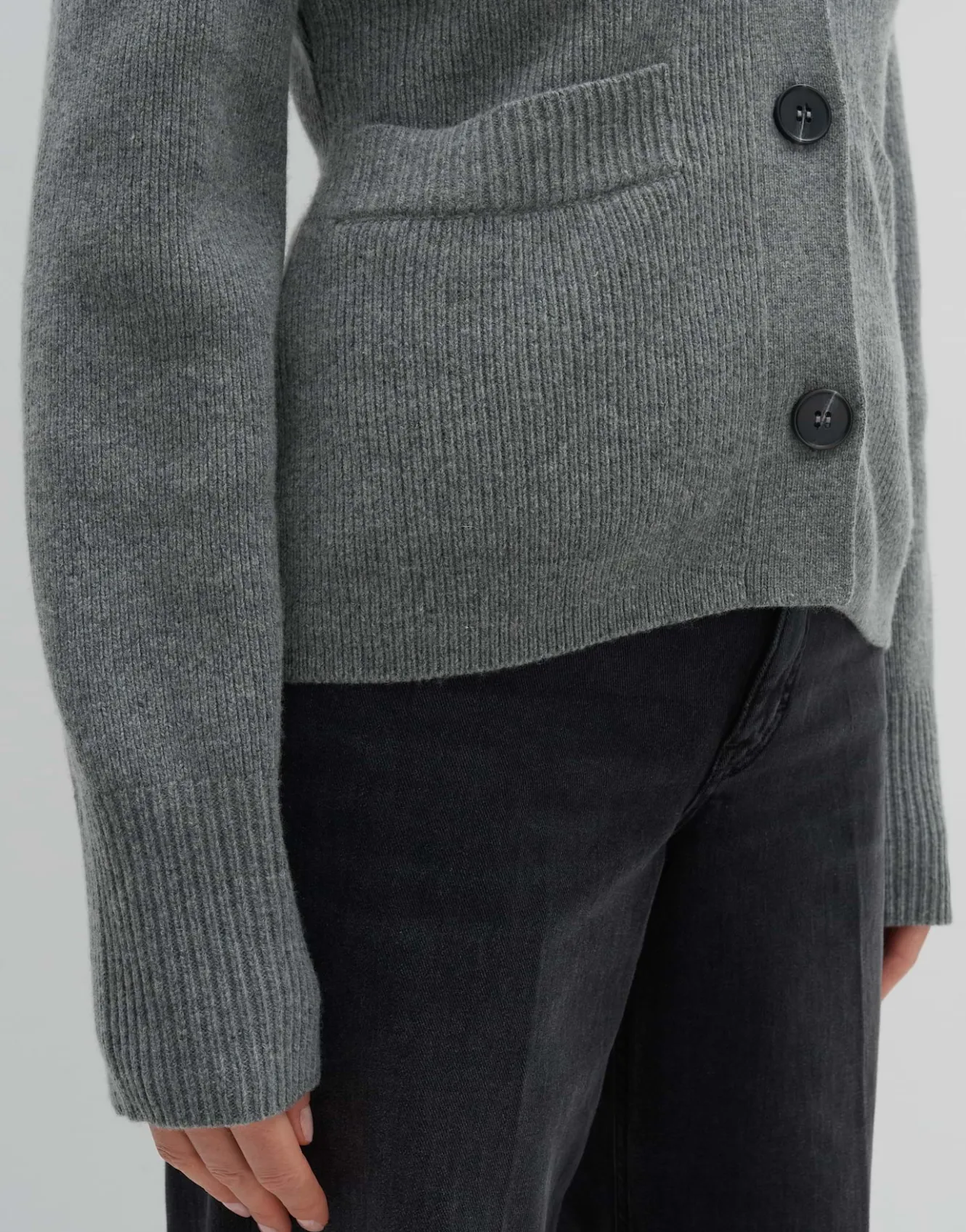 Gebreid Vest Timila Grijs Online Bestellen*OPUS Shop