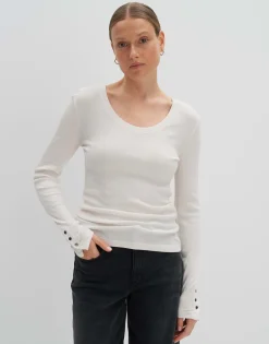 Geribd Shirt Kelanie Wit Online Bestellen*OPUS Fashion