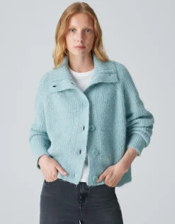 Grofgebreid Vest Dazzi Blauw Online Bestellen*OPUS Fashion