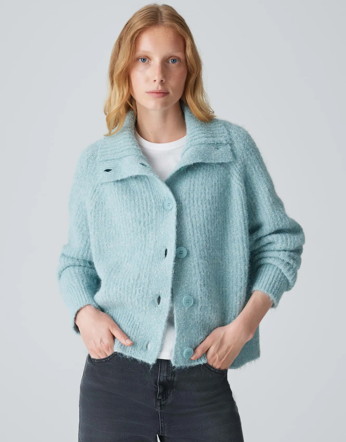 Grofgebreid Vest Dazzi Blauw Online Bestellen*OPUS Fashion