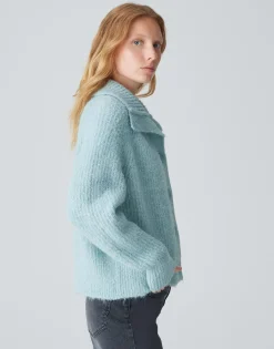 Grofgebreid Vest Dazzi Blauw Online Bestellen*OPUS Fashion