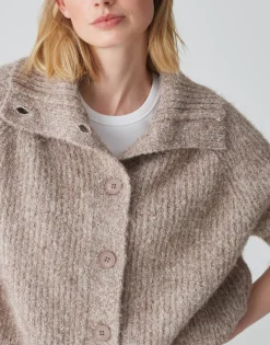 Grofgebreid Vest Dazzi Bruin Online Bestellen*OPUS Clearance