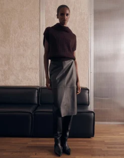 Leren Rok Ofiona Zwart Online Bestellen*OPUS Cheap