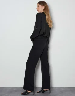 Long Flared Jeans Carie Line Zwart Online Bestellen*OPUS Discount