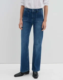 Long Flared Jeans Carie Utility Blauw Online Bestellen*OPUS Cheap