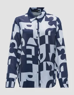 Overhemdblouse Falkina Bold Blauw Online Bestellen*OPUS Sale
