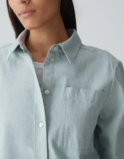 Overhemdblouse Flanella Blauw Online Bestellen*OPUS Best