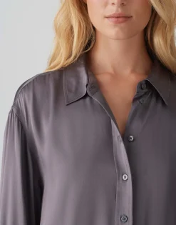 Satijnen Blouse Fenzy Grijs Online Bestellen*OPUS Shop