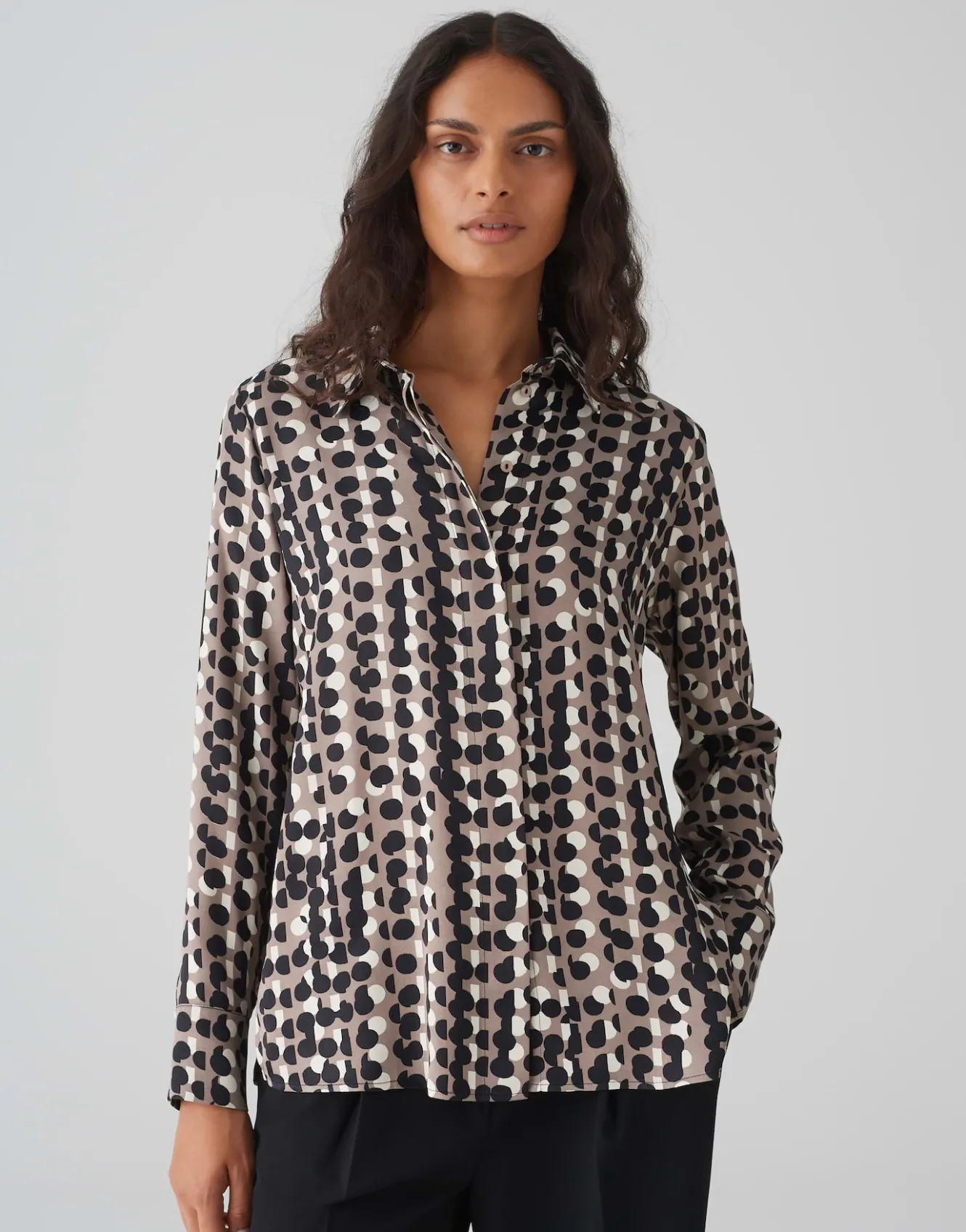 Satijnen Blouse Fosmo Bruin Online Bestellen*OPUS Shop