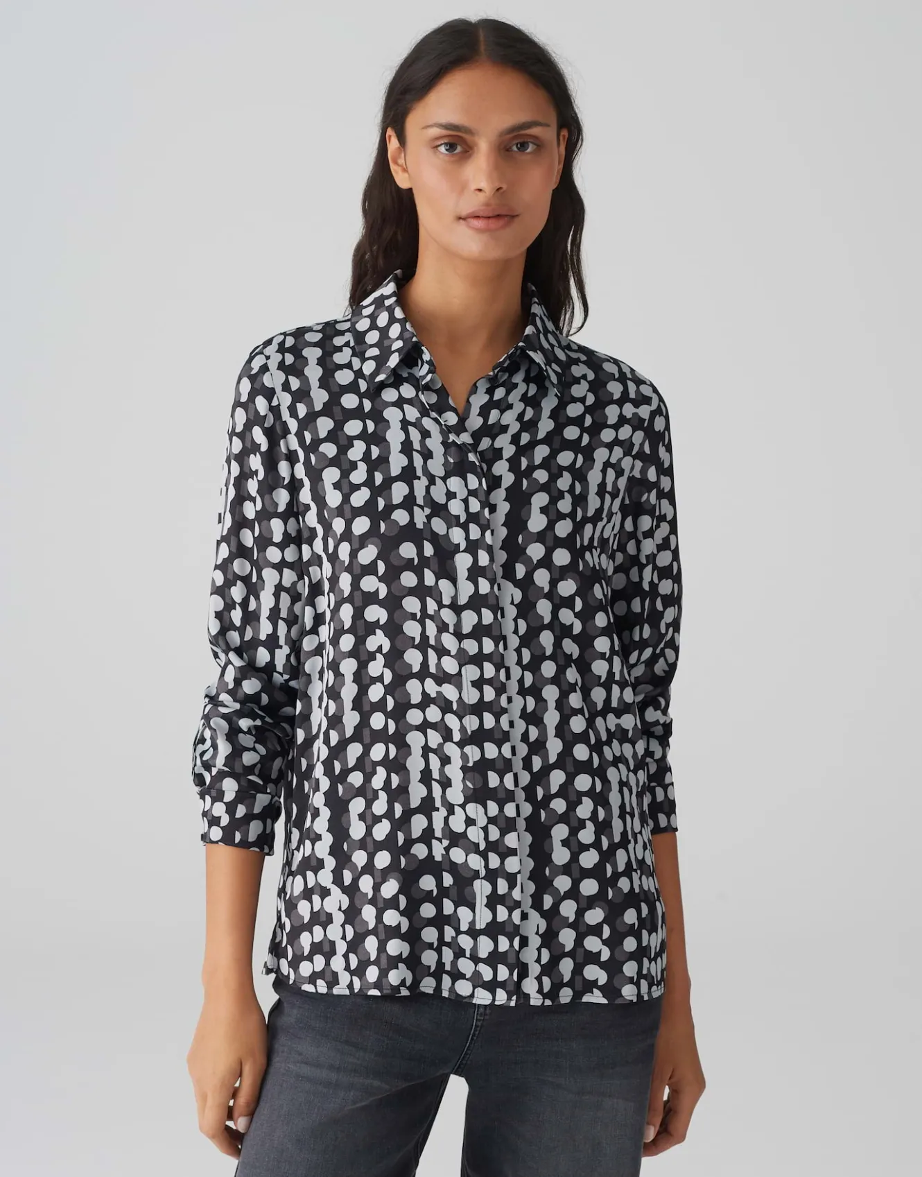 Satijnen Blouse Fosmo Zwart Online Bestellen*OPUS Shop