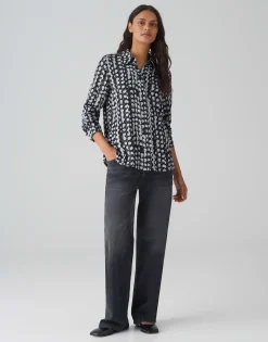 Satijnen Blouse Fosmo Zwart Online Bestellen*OPUS Shop