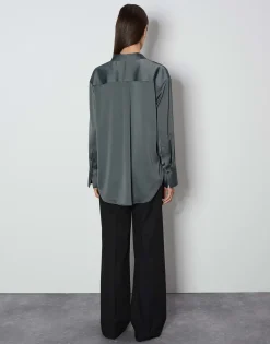 Satijnen Blouse Zanza Grijs Online Bestellen*OPUS Best