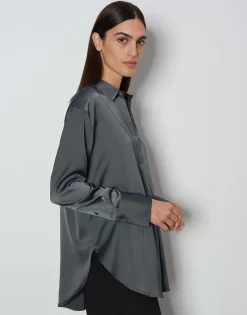 Satijnen Blouse Zanza Grijs Online Bestellen*OPUS Best