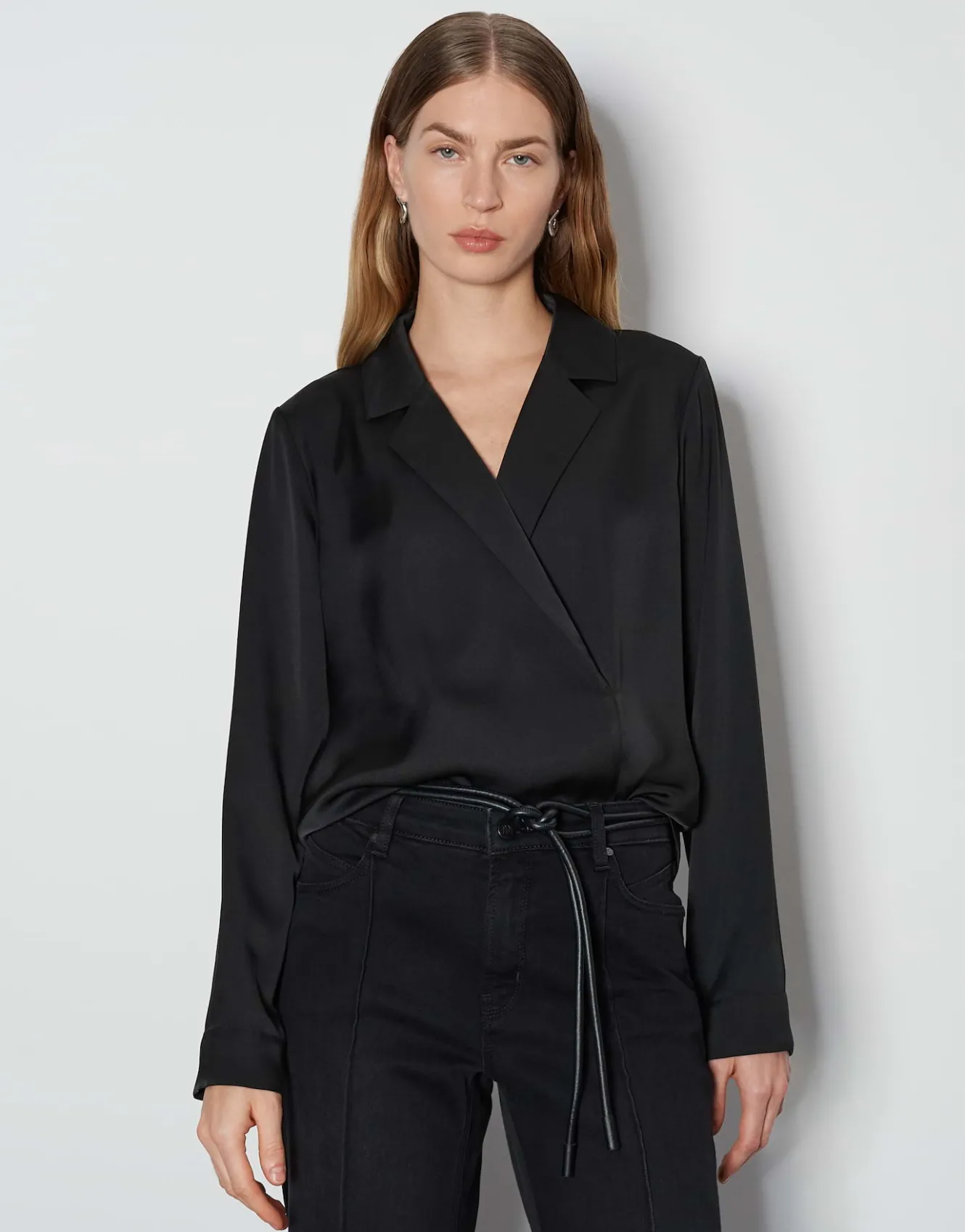 Satijnen Blouse Zariana Zwart Online Bestellen*OPUS Best Sale