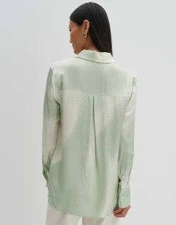 Satijnen Blouse Zisakia Groen Online Bestellen*OPUS Best Sale