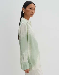 Satijnen Blouse Zisakia Groen Online Bestellen*OPUS Best Sale