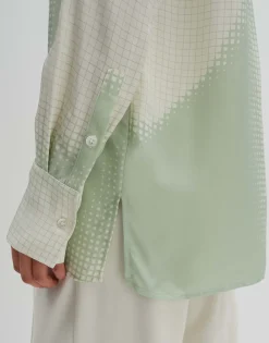 Satijnen Blouse Zisakia Groen Online Bestellen*OPUS Best Sale
