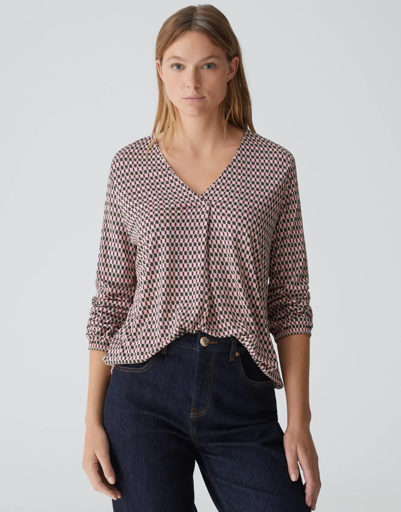 Shirt Met V-hals Sannah Tradition Roze Online Bestellen*OPUS Sale