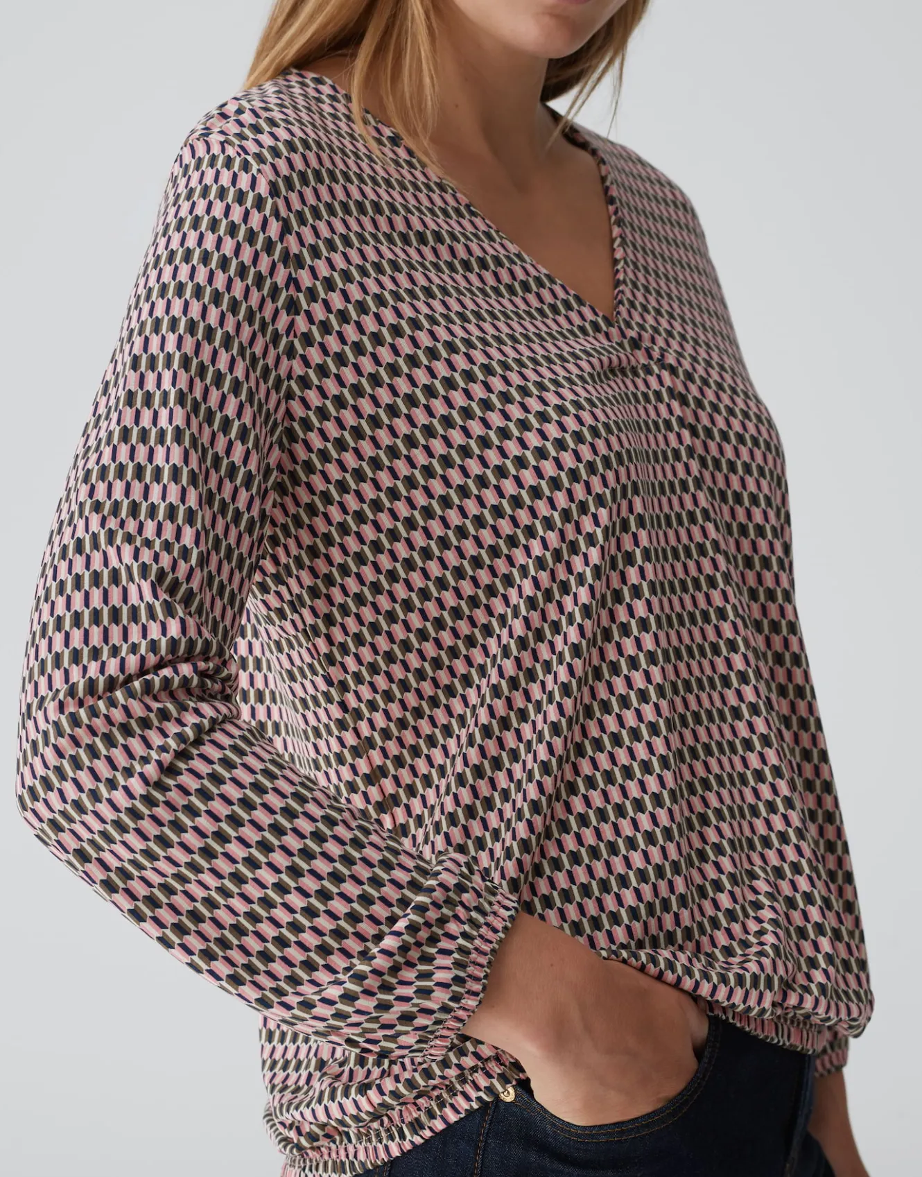 Shirt Met V-hals Sannah Tradition Roze Online Bestellen*OPUS Sale