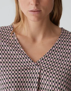 Shirt Met V-hals Sannah Tradition Roze Online Bestellen*OPUS Sale