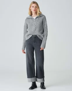 Wide Leg Jeans Marli Turn Up Grijs Online Bestellen*OPUS Sale