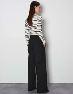 Wide Leg Pants Catsby Detail Zwart Online Bestellen*OPUS Clearance