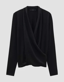 Wikkelshirt Kyleen Zwart Online Bestellen*OPUS Flash Sale